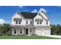 Two-story white brick house with a three-car garage and brown accents at 6430 Pond View Dr, Cumming, GA 30028