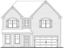 Two-story house with a two-car garage and shutters at 2712 Sw Riverpine Lot 175 Sw Trl, Atlanta, GA 30331