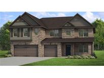 Two-story brick home with brown roof and attached garage at 2416 Cadenza Cir, Dacula, GA 30019
