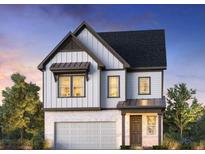 Charming two-story home showcasing a brick facade, complemented by white vertical siding and a cozy covered entryway at 1544 Wicker Wood Se Pl, Smyrna, GA 30080