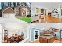 Lovely home showcasing a meticulously maintained yard, spacious garage, and inviting front entrance at 3675 Milton Park Dr, Alpharetta, GA 30022