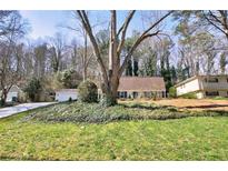 Charming single-story home with a well-manicured front yard and mature trees in a quiet neighborhood at 4234 Long Branch Ne Ct, Brookhaven, GA 30319