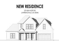 New two-story home with attached garage and welcoming covered entry at 270 New Hope Rd, Lawrenceville, GA 30046