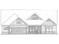 Detailed exterior elevation showcasing the home's architectural design with shingle and stone accents at 342 Brooke View Trl, Canton, GA 30115