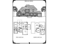 Detailed floor plan showcasing the layout of a two-story Regal King home with various rooms and dimensions at 2110 Lacroix Way, Conyers, GA 30094