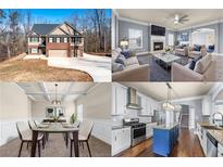 Beautiful two-story home with a brick facade and large driveway surrounded by trees at 5170 Black Bear Trl, Douglasville, GA 30135