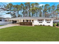 Charming single-story home featuring a manicured lawn and carport at 161 Diane Se Dr, Smyrna, GA 30082