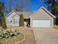 Charming home featuring a two-car garage and manicured front yard at 828 Gateshead Ct, Lawrenceville, GA 30043