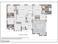 Detailed floor plan showcasing the layout of the home with bedrooms, bathrooms, kitchen, and living spaces at 25 Fourwood Dr, Covington, GA 30016