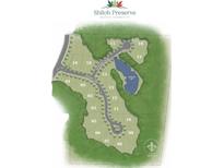 Shiloh Preserve private community map with lot locations, community lake and street names at 4525 Muskogee Ct, Cumming, GA 30040