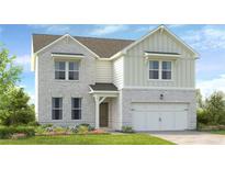 Charming two-story home featuring a brick and siding facade, complemented by a well-manicured front yard at 201 Groveton Ct, Euharlee, GA 30145
