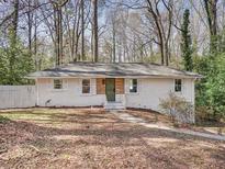 Charming single-story home with white painted brick and well-maintained front yard surrounded by mature trees at 2959 Meadowview Se Dr, Atlanta, GA 30316