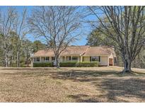 Ranch style home with a long porch and mature trees at 12142 Panhandle Rd, Hampton, GA 30228
