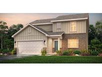 Charming two-story home with a two-car garage, lush lawn, and a mix of brick and siding exterior at 8516 Polston Place Dr, Douglasville, GA 30134