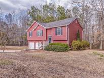 Charming raised ranch with red siding, black shutters and an attached two car garage at 60 Kyler Way Way, Dallas, GA 30157