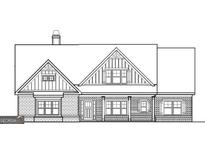 Detailed architectural elevation showcases a charming, brick-clad residence with inviting windows and a classic roofline at , Covington, GA 30014