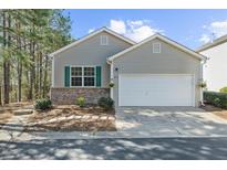 Charming single-Gathering home with a well-maintained lawn and an attached two-car garage at 233 Hiawassee Dr, Woodstock, GA 30188