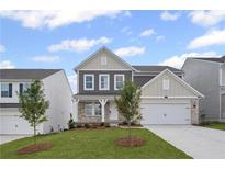 Charming two-story home with manicured lawn, a two-car garage, and elegant gray and beige siding at 61 Okeechobee Way, Braselton, GA 30548
