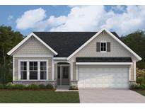 Charming single-Gathering home featuring a two-car garage, neutral siding, stone accents, and well-manicured lawn at 115 Laurel Farms Ln, Dallas, GA 30157