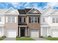 New two-story townhome with brick facade, lawn, and attached one car garage at 319 Skye Ln # 52, Cartersville, GA 30121