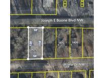 Aerial view of the property boundaries, showing the lot size and location in relation to nearby streets and properties at 1425 Rome Dr, Atlanta, GA 30314
