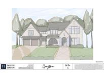 Charming two-story home with stone and siding, arched front entryway, and two-car garage at 135 Grayton Ln, Roswell, GA 30075