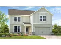 Charming two-story home with vertical siding, a covered entryway, and an attached two-car garage at 213 Groveton Ct, Euharlee, GA 30145
