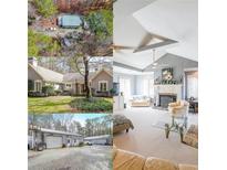 A collage of a home's exterior, garage, and living room with a fireplace and ample natural light at 4751 Bill Cheek Rd, Auburn, GA 30011