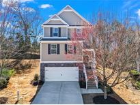 Charming two-story home with a stone-accented facade, a white garage door and a well-maintained front yard at 262 Royal Crescent Ter, Canton, GA 30115