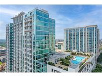 Luxury high-rise condos feature a rooftop pool, lush landscaping, and stunning city views at 250 Pharr Ne Rd # 2101, Atlanta, GA 30305