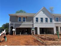 New construction exterior featuring a mix of gray siding and white-painted brick, creating a modern and appealing facade at 101 Priestwood Ln, Acworth, GA 30102