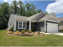 Charming single-story home features manicured lawn and a two-car garage at 63 Aspen Way, Dallas, GA 30157