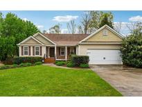 Charming single-story home with a well-manicured lawn, beautiful landscaping, and an attached two-car garage at 392 Beranda Cir, Douglasville, GA 30134