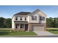 Charming two-story home with brick and siding, a covered entry, and an attached two-car garage at 236 Paisley Way, Locust Grove, GA 30248
