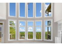 Bright room featuring a wall of windows offering picturesque views of lush greenery and sky at 322 Tupelo Tr Trl, Canton, GA 30114