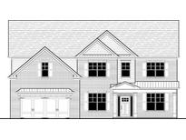 New construction home featuring brick facade, gable roof, and attached two-car garage at 5816 Creek Indian Dr, Sugar Hill, GA 30518