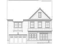 Detailed architectural rendering of a two-story home featuring classic design elements and a prominent garage at 3003 Clayton St, Woodstock, GA 30188