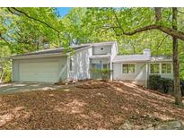 Charming home featuring a two-car garage, a landscaped yard and a wooded lot at 7320 Oak Arms Dr, Villa Rica, GA 30180