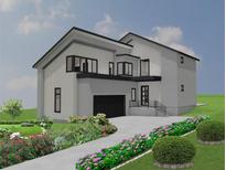 Two-story home with a modern design, attached garage, and landscaped front yard and driveway at 246 Garland Ave, Decatur, GA 30030