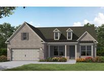 Charming one-story brick home with a well-manicured lawn and an attached two-car garage at 301 Sobeck Way, Canton, GA 30115