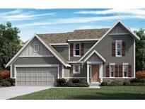 Charming two-story home with gray siding, brown shutters, and a two-car garage at 258 Pickens Bluff Ln, Hiram, GA 30141