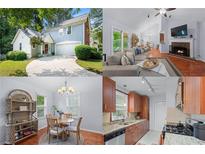 Charming two-story home featuring a well-manicured lawn and a curved driveway leading to an attached two-car garage at 732 S Fairfield Dr, Peachtree City, GA 30269