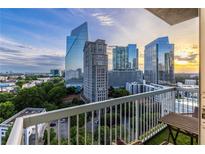 Gorgeous balcony view overlooking Midtown Atlanta's skyline at sunset at 3324 Peachtree Ne Rd # 1304, Atlanta, GA 30326