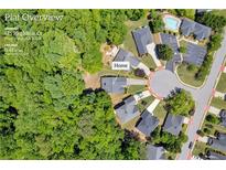 Aerial view of a home with a defined lot line in a well-maintained neighborhood at 415 Stephanie Ct, Stockbridge, GA 30281