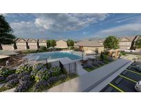 Community pool with lounge chairs, umbrellas, and landscaping at 6236 Kenbrook Dr, Tucker, GA 30084