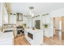 Bright kitchen with stainless steel appliances, white cabinets, and quartz countertops at 1095 Lyndhurst Way, Roswell, GA 30075