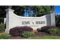 Lenox Heights Condominiums sign with manicured landscaping in a desirable location at 3304 Pine Heights Ne Dr, Atlanta, GA 30324
