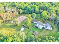 Expansive equestrian estate with sprawling grounds, horse riding area, and custom-built home amid lush greenery at 2203 Arbor Hill Rd, Canton, GA 30115