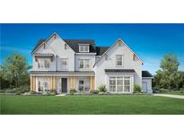 Charming two-story home boasting white brick, a landscaped lawn, and black accents at 3470 Austin Michael Ln, Cumming, GA 30028
