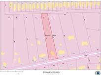 Map depicting a South Fulton land plot surrounded by neighboring properties and local roads at 3443 Estes Dr, South Fulton, GA 30349